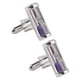 thumbnail image 1 of Elegantes gemelos de cristal para boda, botón de reloj de arena, , gemelos para camisa, 2 gemelos para mujer para accesorios de Púrpura, 1 of 6