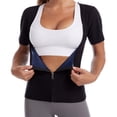 thumbnail image 2 of Sauna Suit for Women Weight Loss Sauna Shirt for Women Sweat Suit Waist Trainer Vest Fitness Body Shaper Zipper, Blue, 2 of 7