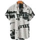 thumbnail image 4 of Camisa retro de manga corta para hombre, periódicos antiguos impresos en 3D, diseño de botones informal y moderno para ropa de calle y hogar, 4 of 4