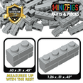 thumbnail image 2 of Minizfigs 265 Pieces Light Gray Masonry Profile Bricks Set Building Blocks for Bulk Brick Wall Parts and Pieces City Castle Medieval Compatible with Major Building Toy Brands Including Lego, 2 of 9