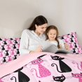 thumbnail image 4 of Manfei Cute Cat Twin Comforter Sets, Cartoon Kitten Lover Bedding Set, Hot Pink, Pink Reversible, 2pcs, 1 Comforter and 1 Pillowcase, 4 of 7
