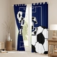 thumbnail image 3 of Feelyou Initial E Black Out Curtains, Football Soccer Curtains Pack of 2 (42x63 Each), 3 of 6
