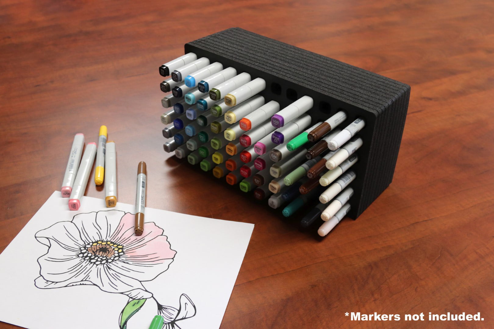 Polar Whale 4 Art Marker Storage Tray Organizers Pen Pencil Brush Storage Design Stand Supply Horizontal Storage Non-Scratch Non-Rattle Washable Compatible with Copic and More Each Holds 36