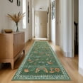 thumbnail image 3 of Haperlare 2'x6' Floral Print Runner Rug Machine Washable Rug with Non-Slip Backing, Soft Low Pile Rugs Stain-Resistant Indoor Carpet for Hallway Entryway Bedroom Playroom, Green, 3 of 7