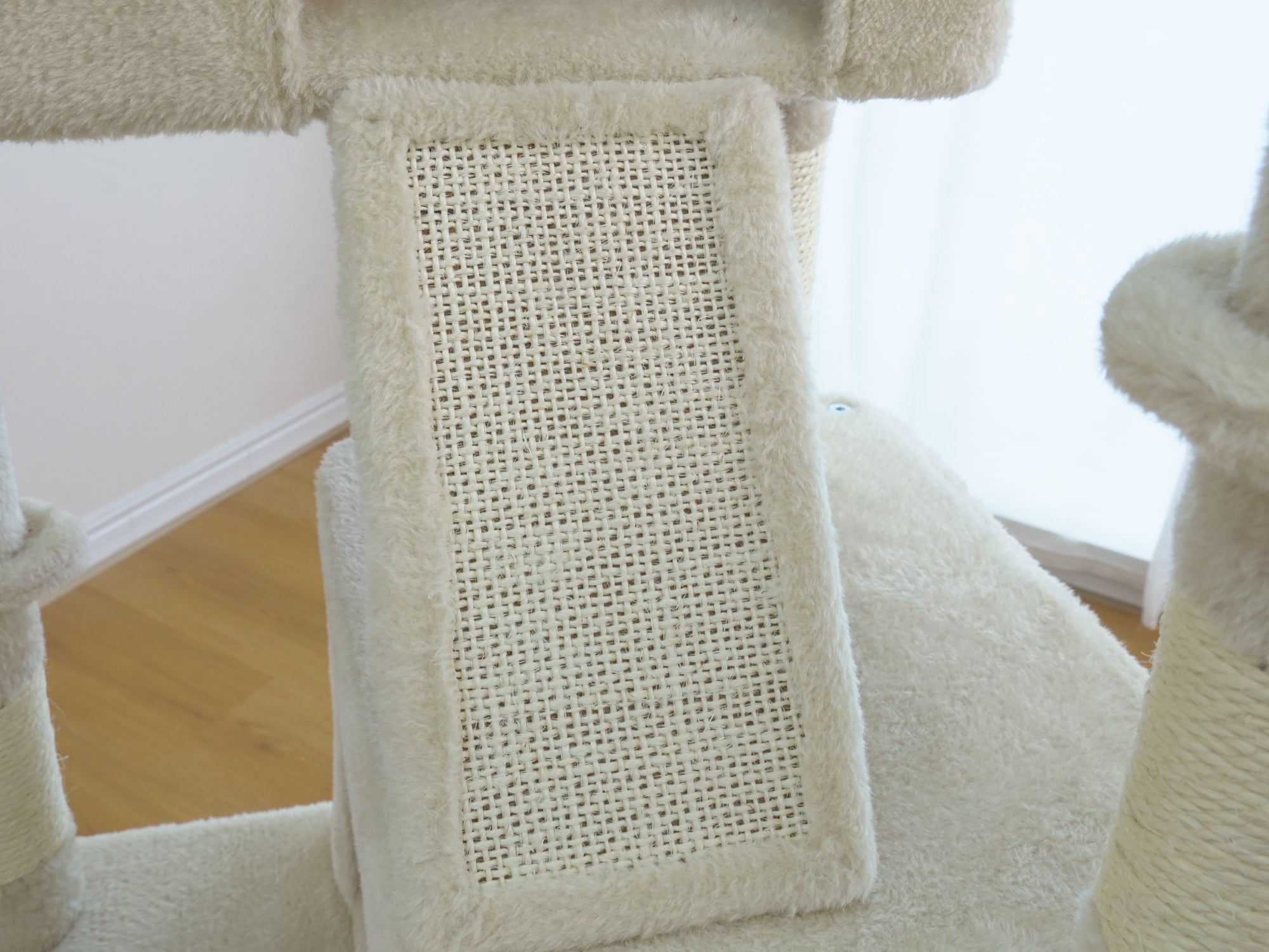 Vibrant Life Heavy Duty 8-Level 66" Cat Tree with Two Condos, Scratching Ramps, and Hammocks, Beige