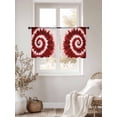 thumbnail image 2 of Sheer Curtains 54 inches Long 2 Panels Set Red Tie-dye Chinese Style Abstract Ethnic Spiral Watercolor Tiers Sheers Rod Pocket Small Window Short Curtains for Kitchen Cafe, Each 52" W x 54" L, 2 of 7