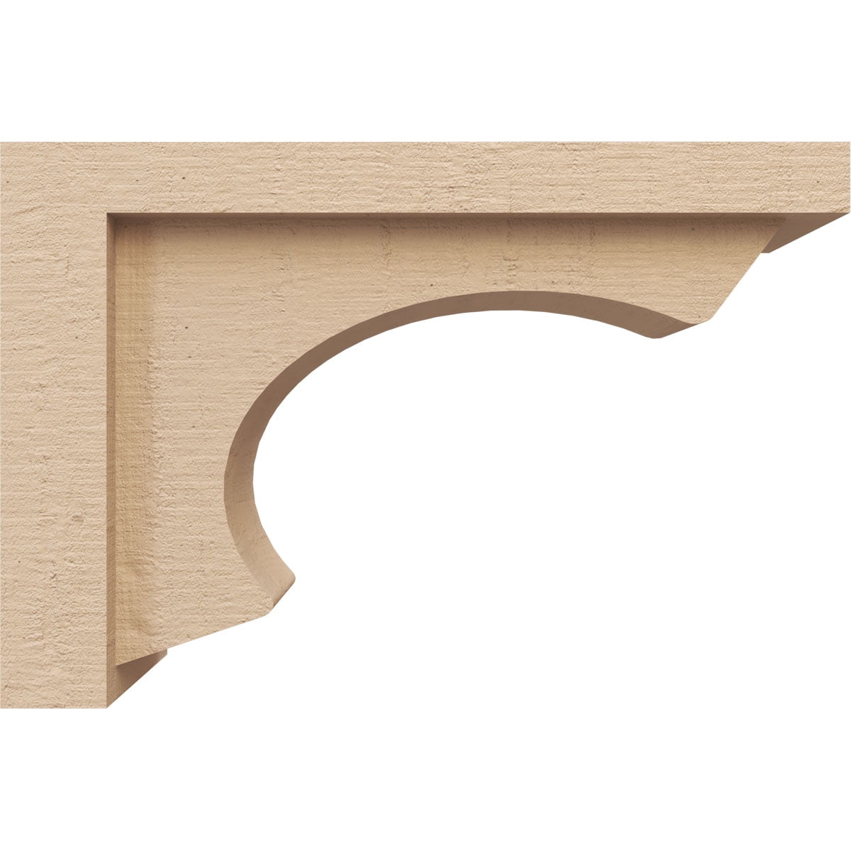 4"W x 12"D x 8"H Classic Emerson Rough Cedar Woodgrain TimberThane Corbel, Primed Tan