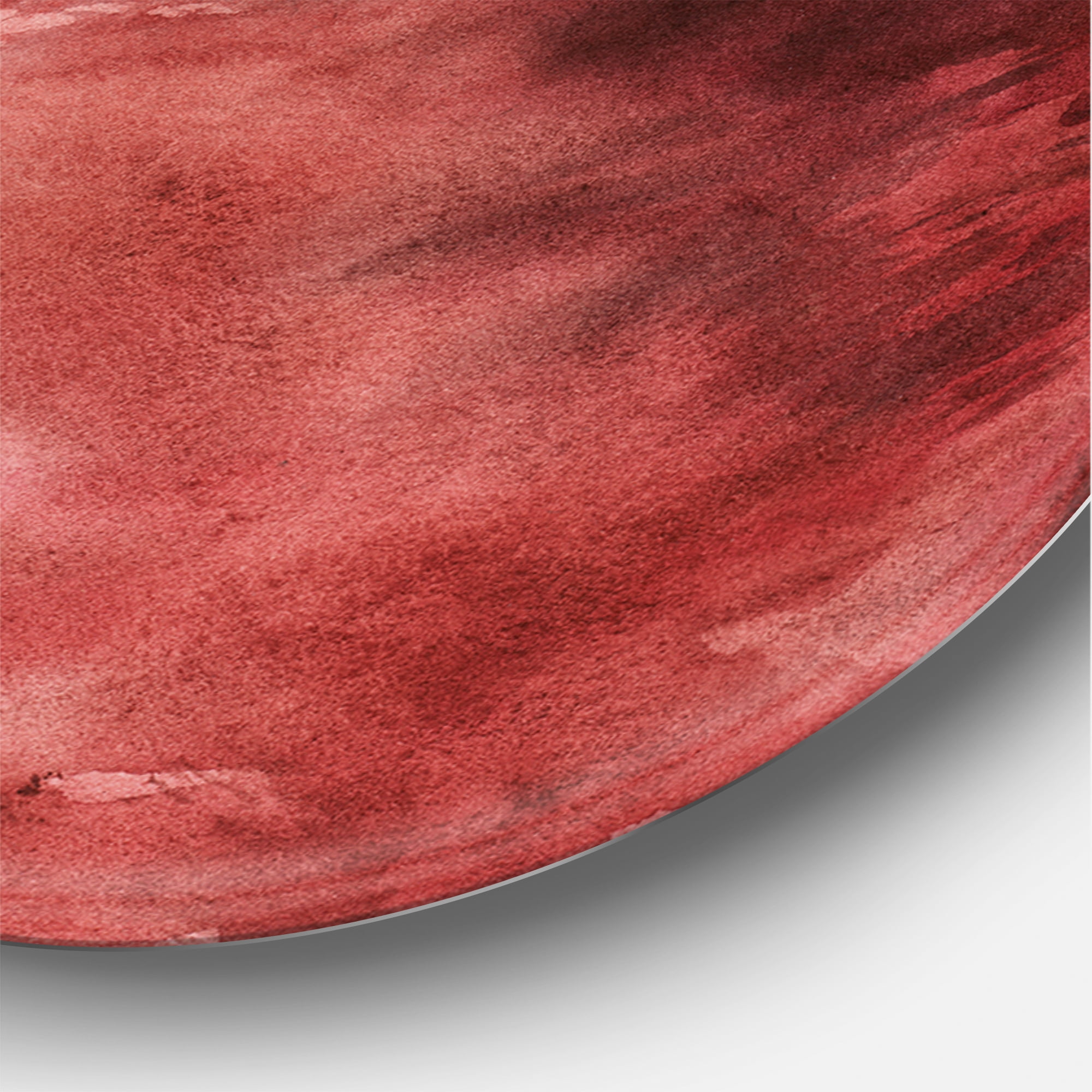 Designart 'Red Autumn Woods and A House in Wild' Cabin & Lodge Circle Metal Wall Art 36x36 - Disc of 36