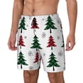 thumbnail image 2 of Fotbe Buffalo Plaid Christmas Trees Men’s Swim Trunks Quick Dry Swim Shorts Board Shorts with Mesh Lining-Medium, 2 of 9