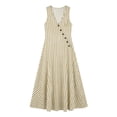thumbnail image 4 of Snorda Women's Striped Dress Summer Round Neck Sleeveless Striped Solid Color Casual Dress Flowy Sundress Ideal for Daily Wear Beach Vacation & Party, 4 of 9