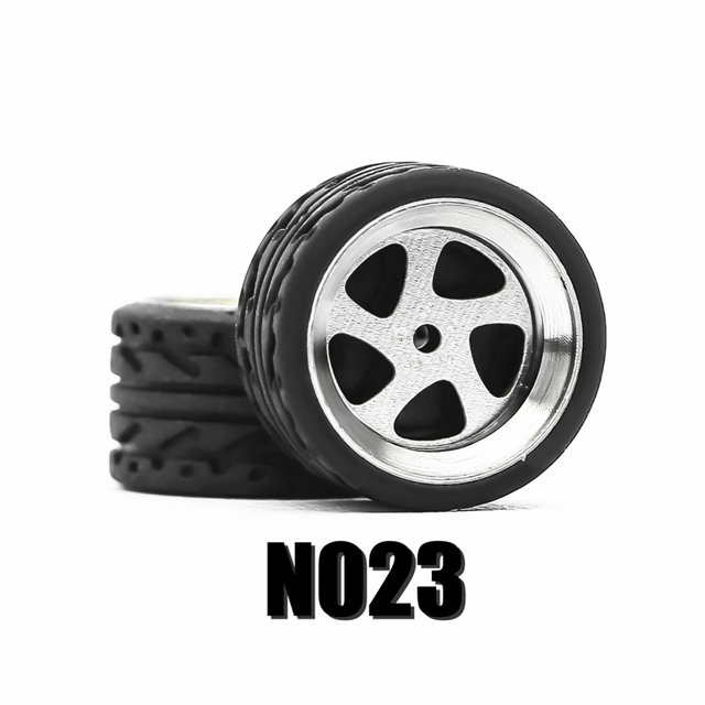1/64 Hot Wheels Carlomo N-Class 2 Detail-up Sets Wheels With Rubber Tires Assembly Rims for Model Car Tomica 4pcs Set N023