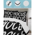 thumbnail image 4 of Quilts Twin Size Bedding Set, Halloween Lightweight Quilted Comforter, Fall Modern Funny Letters Hocus Pocus Black Soft Reversible Bedspread Coverlet with Pillow Covers for All Season, 68" x 86", 4 of 7