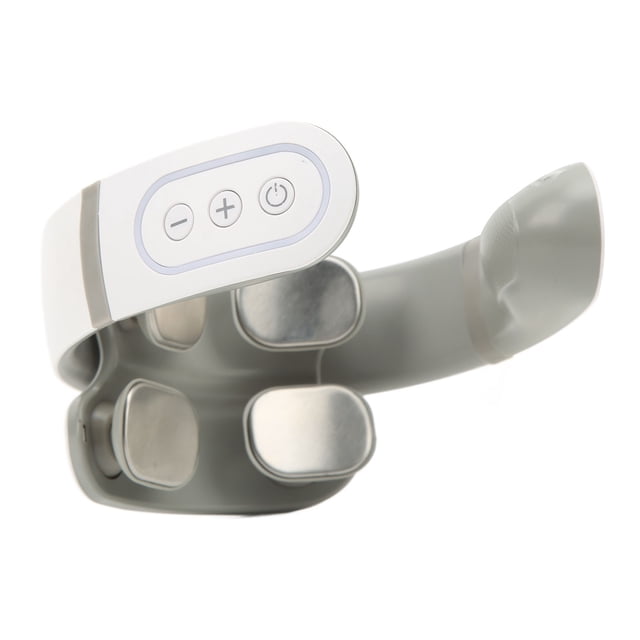 Masajeador de cuello de pulso eléctrico, vibración ergonómica, 3 modos, masajeador de cuello inteligente para cuello, columna cervical