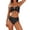 S10-Black, variant on Women Swimwear Solid Color Beaded Rope Two Piece Swimsuit 2Xl Black