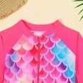 thumbnail image 6 of Girls Long Sleeve Swimsuit Toddler Kids Girls Swimwear Long Sleeve Quick Dry Sun Protection One Piece Rash Guard Swimsuit with Zipper Bathing Suits for Teens Hot Pink 1 Years-2 Years, 6 of 6