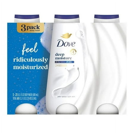 Dove Deep Moisture Body Wash, 23 Fluid Ounce (Pack of 3)