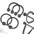 thumbnail image 3 of Pierced Jewelry Rings Stainless Steel Straight Barbell for Men Women, 3 of 3