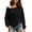 Black plus size off shoulder top a1, variant on BRELIL Women Plus Size Long Sleeve Off Shoulder Pullover Casual Loose Fall Tops Solid Basic Tee Shirts, White L