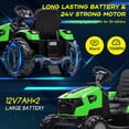 thumbnail image 6 of 4-in-1 Ride on Tractor, 24v Ride on Toys for Big Kids, Remote Control Excavator with Trailer, Shovel Bucket, Digger, Remote Control, EVA Tires, LED Light, Music, USB, Green, 6 of 7