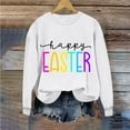 thumbnail image 1 of Jsaierl Sweatshirts Joyeuses Pâques pour Femmes Imprimé Lettre Tendance Manches Longues Pulls Décontractés Col Rond Ample, 1 of 4
