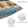 thumbnail image 3 of Fuzoiu Starry Sky Sleep White Bear Print Square Pillow Cover,Hidden Zipper Design,Luxury Square Pillow Case, Throw Pillow,Couch Cushion-16"x16", 3 of 7