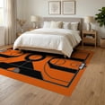 thumbnail image 3 of ODIKA 6'x9' Washable Area Rug Non-Slip, Easy Care, Interlocking Lines Bold Hoop Blanket Football Round Basketball Refined for Family Room, Living Room, Master Bedroom, 3 of 7