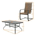 thumbnail image 6 of Nuu Garden Outdoor 7-Piece Patio Dining Set, 6 C-spring Motion Textilene Chairs and 61'' x 37'' Rectangle Dining Table with 1.57'' Umbrella Hole, for Outdoor and Indoor Space, Black and Brown, 6 of 9