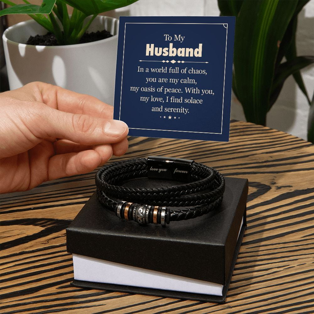 To My Husband In a World Full of Chaos Love You Forever Bracelet