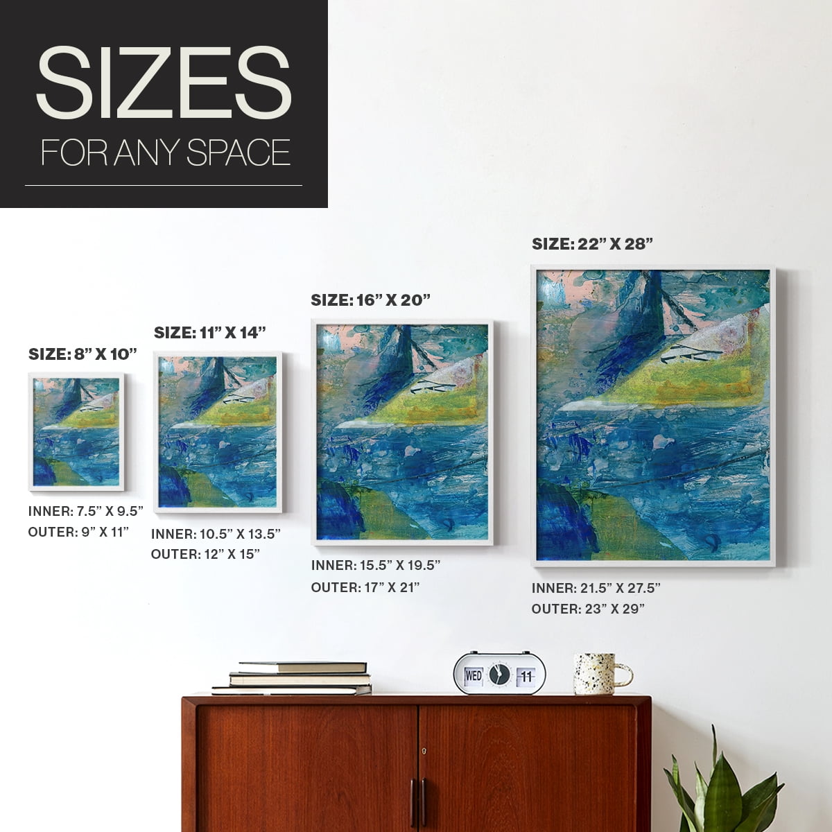 Spring Winds VI in White Solid Wood 8 x 10 Framed Print