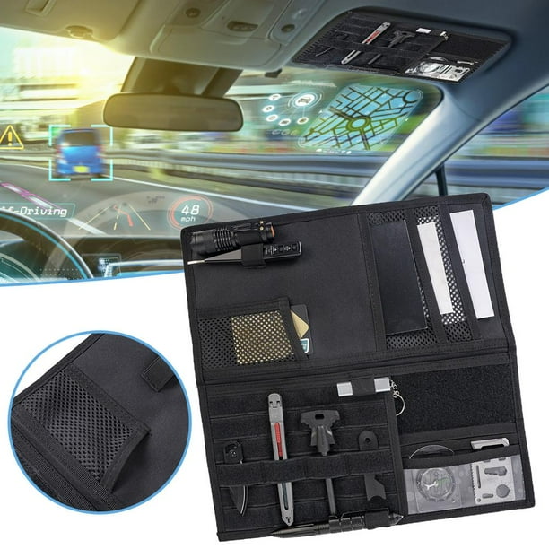 Organizador de visera para coche, bolsa de almacenamiento para parasol, ajustable y duradera.