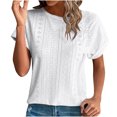 thumbnail image 2 of Hauts à Manches Courtes pour Femmes Mode Printemps/été Décontractée Ample Col Rond Manches Courtes Haut pour Femmes Aguichant Hauts d'Été pour Femmes Hauts à Manches Courtes T-Shirts pour Femmes Mode, 2 of 8