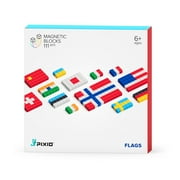 PIXIO Flags - Toy Flags of The World for Kids - Magnetic Blocks Building Toys in Pixel Art Style - Arts and Crafts Kids Toys - Building Blocks - Learning Toys - 111 pcs