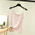 thumbnail image 2 of AWZXDE Women Solid Color V Neck Thin Strap Camisole Sleeveless Fitted Vest Tank Top For Women For Innerwear Layering Light Pink,M, 2 of 3