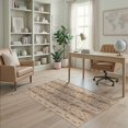 thumbnail image 2 of ODIKA 4'x6' Beige Brown Abstract Design Washable Area Rug Modern Geometric Stripes with Camel Accents Pet Friendly, Non-Shedding for Bedroom, Reading Nook, 2 of 7