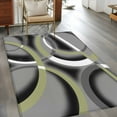 thumbnail image 3 of Rectangle Area Rugs 2.7 x 5 Ft, Sage Green Geometric Non-Slip Residential Carpet, Grey Retro Abstract Striped Art Indoor Crawling Mats Runner Rugs for Living Room/Dining Room/Bedroom, 3 of 8