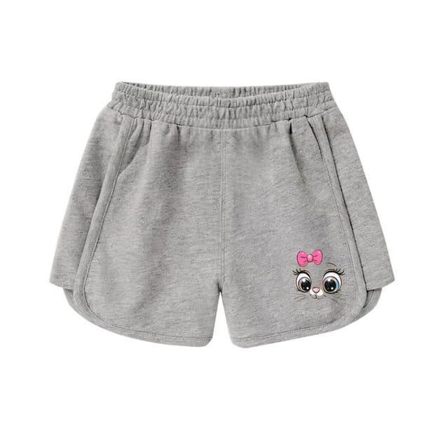 Odeerbi 3-9 Años Niñas Verano Algodón Dopaina Pantalones Cortos Impresión Linda Entrenamiento Deportivo Pantalones Cortos Cintura Elástica Pantalones Cortos Casuales