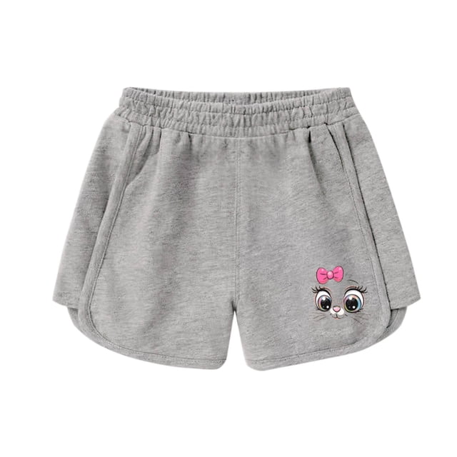 Odeerbi 3-9 Años Niñas Verano Algodón Dopaina Pantalones Cortos Impresión Linda Entrenamiento Deportivo Pantalones Cortos Cintura Elástica Pantalones Cortos Casuales