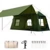 2 Room Tent + Canopy - 13ft X 9ft X 6.5ft-Green