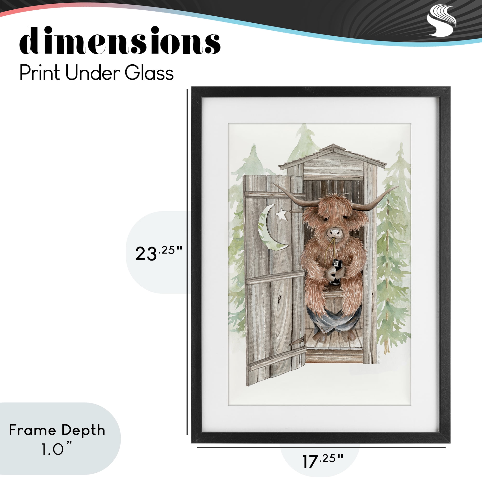 Stupell Industries Lost In Scroll Outhouse Black Framed Print Under Glass, design by Cindy Jacobs