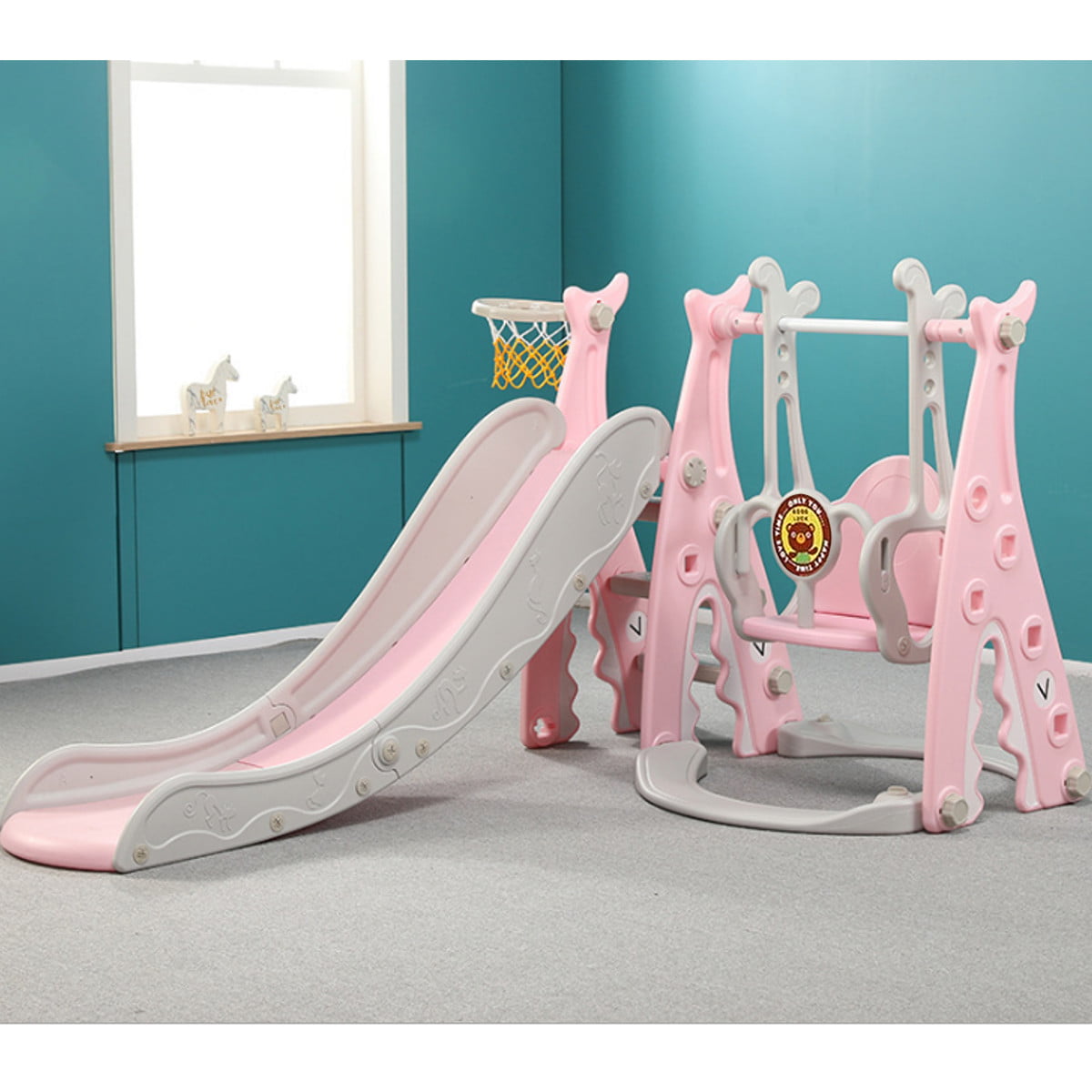 Climbing Stairs,Baby Slide Indoor and Outdoor Details about   Children's Slide Basketball Frame 