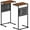 Rustic Brown, variant on C Shaped End Table, Small Side Table for Couch and Recliner, Slide Under Sofa Tray Desk with Storage Bag for Living Room and Bedroom, Black
