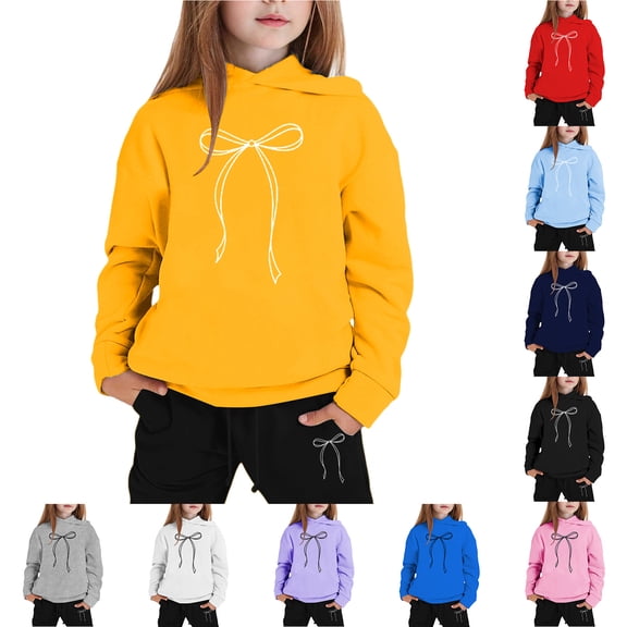 Boys Tracksuits Bow Graphic Hoodies and Joggers Pants Set Jogger Set Regular Fit Hoodie Sets 2 Pieces Boys Sweat Suit Back To School Clothes for Boys
