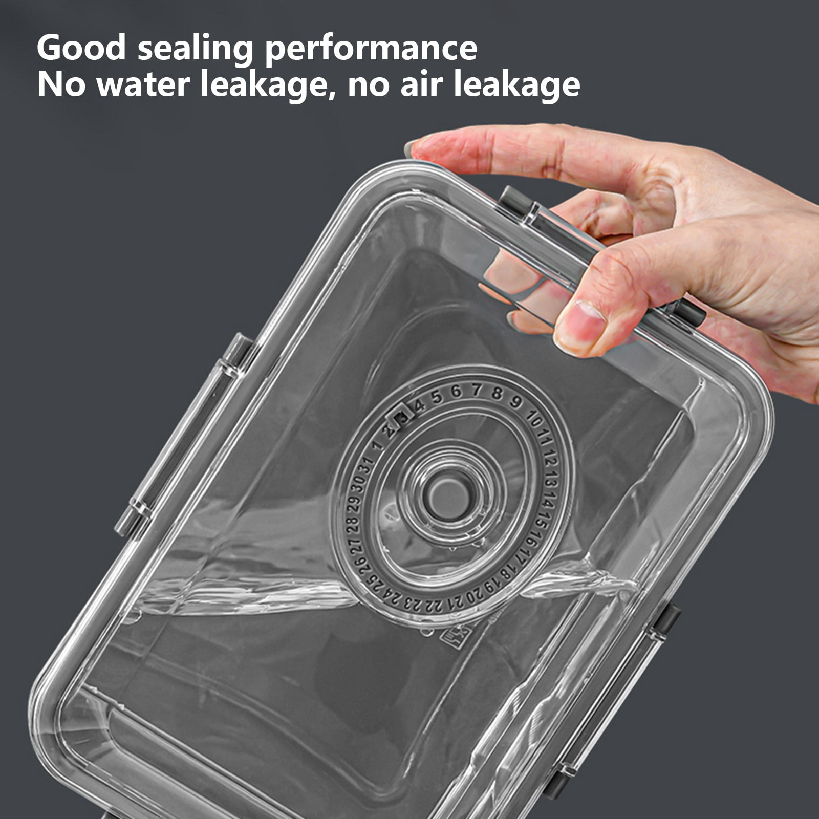 JilgTeok 2 Packs Vacuum Sealed Food Storage Container Transparent Water Draining Box Airtight Jar with Timer Lock for Home Kitchen Food Meat Freshness and Freezing