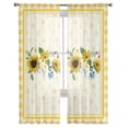 thumbnail image 4 of Sunflower Plaid Chiffon Sheer Curtains For Living Room Bedroom Kitchen ration Window Voiles Organza Tulle Curtain, 4 of 7
