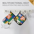 thumbnail image 4 of Yayeee Oven Mitts and Pot Holder Set of 2 Heat Resistant Kitchen Gloves Baking Hot Pad, Abstract Plants, 4 of 5
