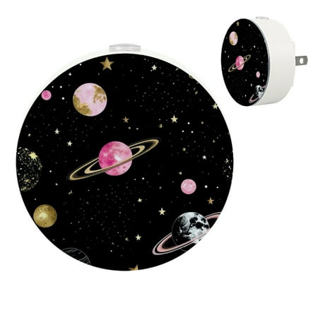 

YZUOUZY Night Light Bedside Lamp Small Bedside Lamps Set of 2 Planets Golden Stars Universe