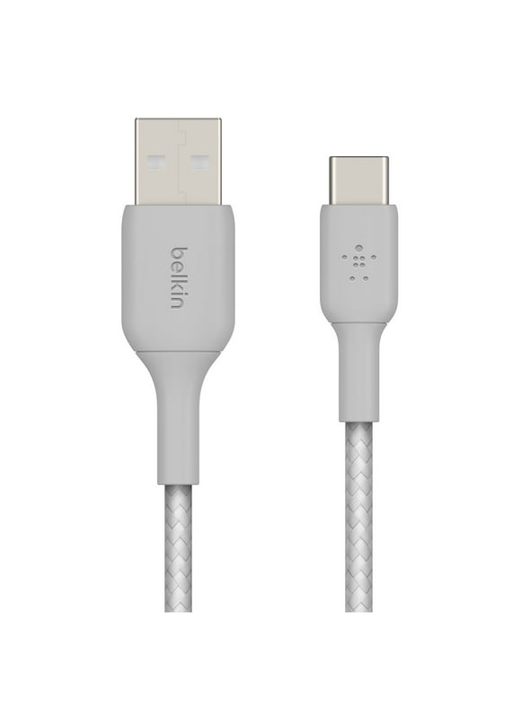 Belkin BoostCharge Braided USB-C to USB-C Cable (5ft) for iPhone 15, iPhone 15 Pro, iPhone 15 Pro Max, iPhone 15 Plus, Galaxy S23, S22, Note10, Note9, Pixel 7, Pixel 6, iPad Pro, & More - Silver