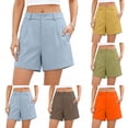 thumbnail image 2 of Gswybco Business Work Pants for Women Summer Solid Color High Waisted Shorts Casual Athleisure Knee Length Going Out Shorts with Pockets, 2 of 6