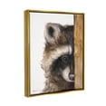 thumbnail image 3 of Stupell Industries Raccoon Detailed Fur Looking Animal Portrait Illustration Painting Metallic Gold Floating Framed Canvas Print Wall Art, Design by George Dyachenko, 3 of 9