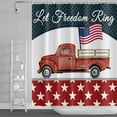thumbnail image 3 of 72x72inch Let Freedom Ring Patriotic Theme Shower Curtain American Flag Retro Red Truck Bath Curtain Decor 4th of July American Home Hotel Bathroom Bathtub Polyester with Hooks, 3 of 6